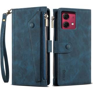 SKALO Motorola Moto G84 5G ESEBLE Big Wallet Pungetui - Blå
