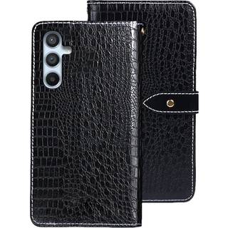 SKALO Samsung A54 5G Krokodille Flip Cover m. pung i PU-læder - Sort