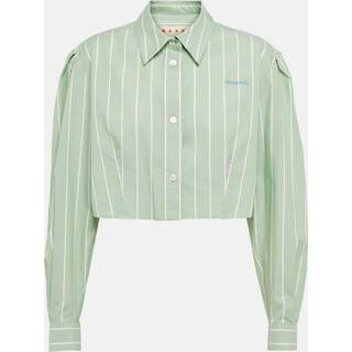 Marni Striped cropped cotton shirt - multicoloured - XL