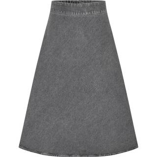 Grey Denim Stelly C Lang Nederdel, Grå, 34