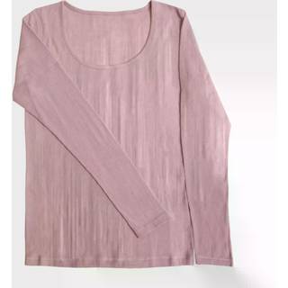 Joha uld rib langærmet bluse i rosa Medium