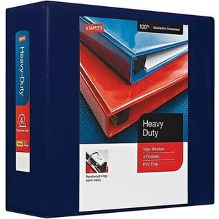 Staples 976049 Heavy-Duty 4-tommer D 3-Ring View Binder Navy Blue (26372)