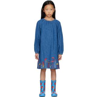 Stella McCartney Kids Embroidered denim dress - multicoloured - Y 5