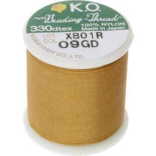 Ko nylon beading tråd guldfarve japansk før vindret 100% nylon 330tex flokresistente knude ledninger 50 m