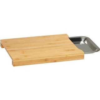 Cortesi Home Isabella Natural Bambus Cutting Board med aftagelig rustfrit stålbakke 13x10 Brown