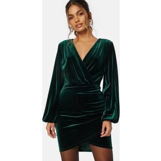 Bubbleroom Occasion Leija Velvet Dress Dark green S