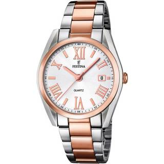 Festina F16795-1 Dress Sølvfarvet/Rosaguldtonet stål Ø37 mm