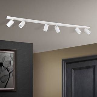 ORION Sean loftspot, 6 lyskilder, hvidt Sean, dæmpbar, Hvid/opal, Stue/spisestue, Aluminium