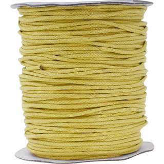 Mandala Crafts 2 mm 109 meter gul bomuld vokset ledning til smykker, der fremstiller armbånds ledningsvoksede streng - perler strengtråd smykkekn