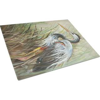 Caroline's Treasures JMK1149LCB Blue Heron stirrer West Glass Cutting Board Stor dekorativt tempereret glasskæreskæring og serveringsplade i stor
