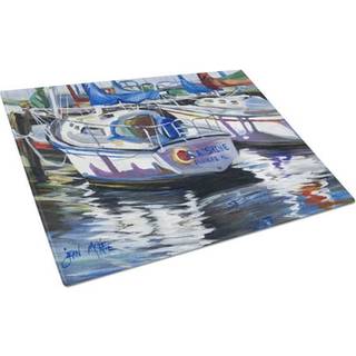 Caroline's Treasures JMK1081LCB Sunshine Sailboat Glass Cutting Board Stor dekorativt tempereret glas køkkenskæring og serveringsplade stor størr
