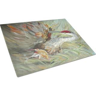 Caroline's Treasures JMK1143LCB Sandhill Crane med baby glasskærebord Stort dekorativt tempereret glasskæreskæring og serveringsplade i stor stør