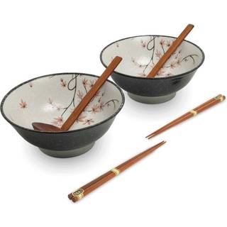 Japansk ramen skålsæt, 6 dele, komplet til 2 personer – Maple leaf Ø22 cm