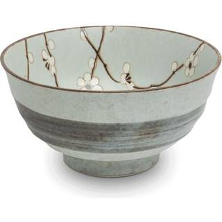 Japansk keramik, nudel/udon skål - Hana light green Ø17 cm