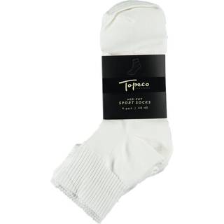 Topeco 4-pak Mid Cut Sport Socks - White - Str 40/45