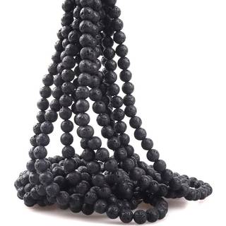 ICAI perler 8mm Natural Volcanic Gemstone Round Loose Stone Perles til smykker Making DIY Crafts Design 1 Strand 15 """" Appr.43-45pcs