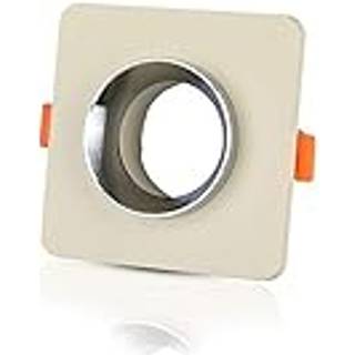 GU10 lampe - mat hvid beton (nedsænket), chrom bund, firkantet