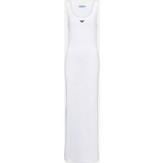 Prada Logo cotton jersey maxi dress - white - XS