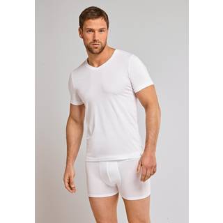 Schiesser Herren T-Shirt weiß Baumwolle & Mix unifarben