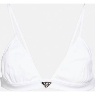 Prada Logo cotton jersey bralette - white - XXS