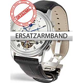 Perigaum Ersatzband schwarz 24 mm mit Faltschließe silber