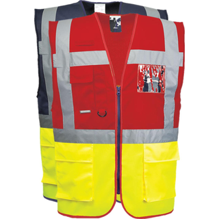 Paris hi-vis kontrastfarvet executive vest - Gul/Marine (Størrelse: XL)