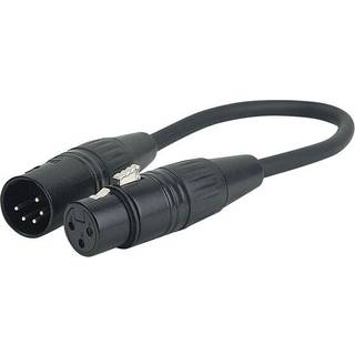 XLR 5P han til XLR 3P hun 25 cm