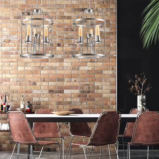 Lysekrone Constantine Euluna, dæmpbar, Aluminium/grå/zink, Stue/spisestue, Metal, Flerhovedet pendellampe