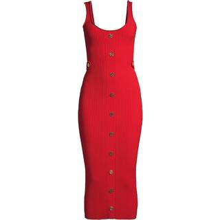 MK Ribbed Stretch Knit Midi Dress - Red - Michael Kors - XL