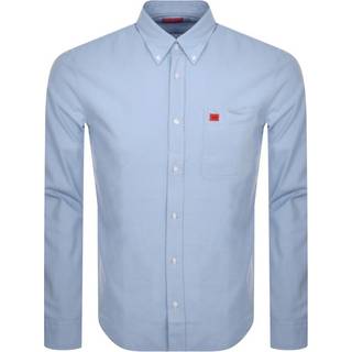 HUGO Long Sleeved Evito Shirt Blue