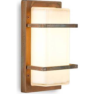 Moretti Luce Udendørs væglampe Ice Cubic, dæmpbar, Bronze/messing, Messing