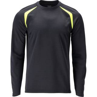 MASCOT ACCELERATE MULTISAFE T-shirt, langærmet, mørk marine/hi-vis gul - 2XL