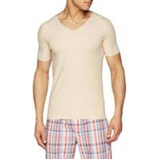 Schiesser Herren T-Shirt beige Baumwolle & Mix unifarben