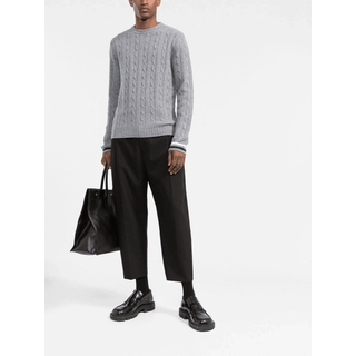 VALENTINO WOOL BACK LOGO SWEATER Size: XL, colour: GREY