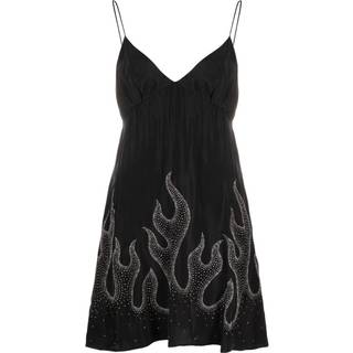 PALM ANGELS WOMENS STUDDED BURNING DRESS Size: S, colour: BLACK