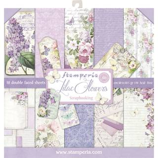 Stamperia International KFT Pack 10 Sheets Double Face - Lilac Multicolored 30,5 x 30,5 (12 """" x 12 """")