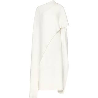 Valentino Caped asymmetric silk midi dress - white - S
