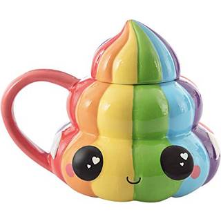 Seven20 Rainbow Emoji Coffee Mug 20oz - Funny Cute Poop Swirl Design med l?g - Fantastisk gave til b?rn og voksne - keramisk keramik