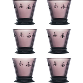 La Rochere Napoleon Bee Aubergine Tumbler Set p? 6 - La Rochere Bee Glassware Sets - Fancy Glassware Drinking Glasses (10 Oz)