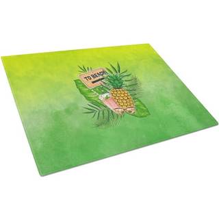 Caroline's Treasures BB7450LCB til strand sommerglasskæringsbræt stort dekorativt tempereret glas køkkenskæring og serveringsplade stor størrelse