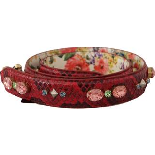 Dolce & Gabbana Rød Exotic Læder Krystals Reversible Skulder Strap