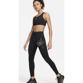 Nike Trail Go-leggings i 7/8 længde med høj talje, fast støtte og lommer til kvinder - sort - M (EU 40-42)
