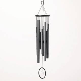 Woodstock Chimes Signature Collection Chimes of Crystal Silence Medium (27 '') Antik Silver Wind Chimes for Outdoor Patio Home eller Garden Decor