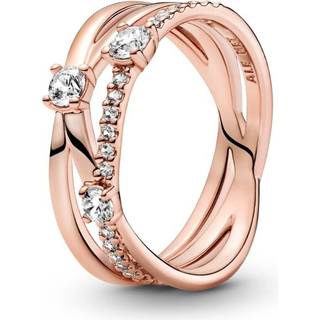 Pandora Rose Gold Sparkling Triple Band Ring - 50