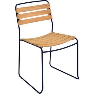 Fermob - Surprising Teak Chair - Deep Blue - Udendørs spisebordsstole - Harald Guggenbichler - Blå - Metal/Træ