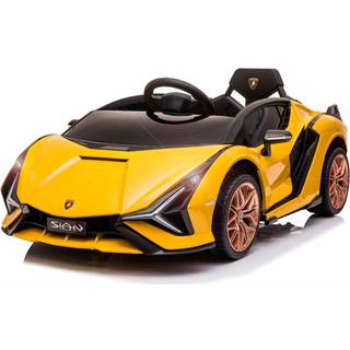 Lamborghini Sian elbil til børn 12v m/4xmotor, Gummihjul, 2.4G, lædersæde