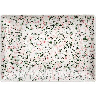 Iittala Oiva Toikka Collection Helle Tallerken Rosa / Grøn A4 21x29 Cm - Middagstallerkner Porcelæn Multi - 1070619