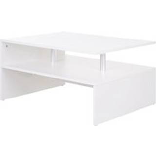 HOMCOM 2-Tier Coffee Table, Modern Rectangular Design Side/End Table with Open Shelf, for Living Room Entryway Hallway, White. Aosom UK