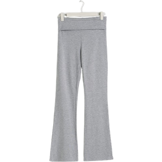 Gina Tricot-Soft touch folded trouser-yoga pants-Grå-S-Dame