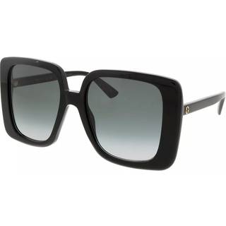Gucci Kvinde GG1314S 001 Solbriller Acetat Sort Grå Firkantet Normal Skygge